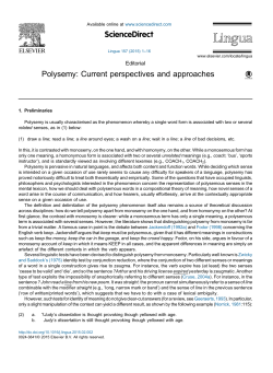 Polysemy: Current perspectives and approaches