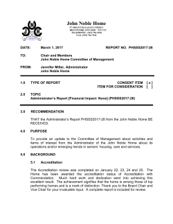 Administrator`s Report [Financial Impact: None