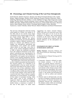 40. Chronology and Climate Forcing of the Last Four Interglacials