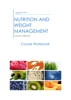 NUTRITION AND WEIGHT MANAGEMENT