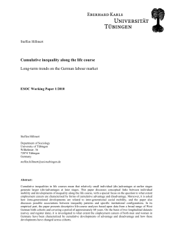 Cumulative inequality along the life course Long