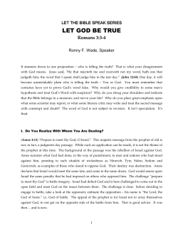 LET GOD BE TRUE - 21st Street Church Of Christ