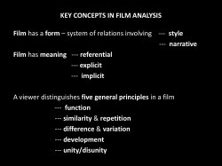 Key concepts in film analysis