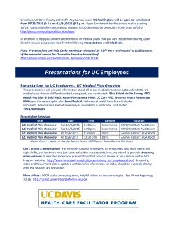 Presentations for UC Employees