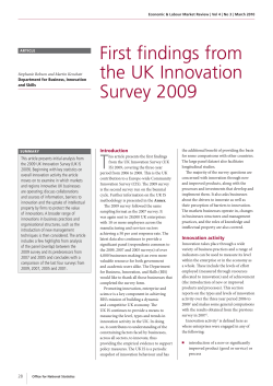 First findings from the UK Innovation Survey 2009