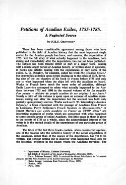 Petitions of Acadian Exiles, 1755-1785.