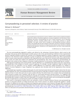 Gerrymandering in personnel selection: A review of
