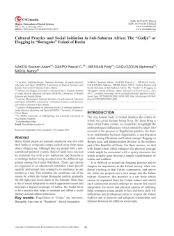 Cultural Practice and Social Initiation in Sub
