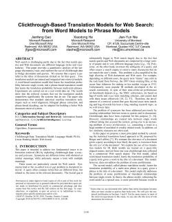 Clickthrough-based translation models for web search: from word