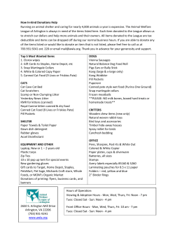 In-Kind Donations Wish List - Animal Welfare League of Arlington