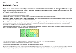 Periodicity Cards