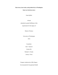 Heat stress, heat strain, and productivity in Washington State tree