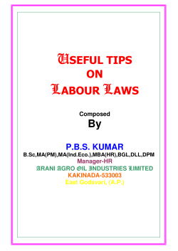 USEFUL TIPS ON LABOUR LAWS By