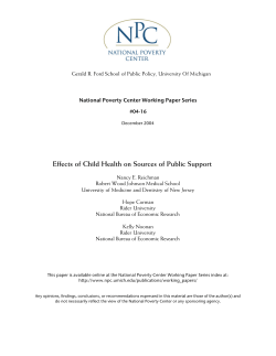 Read entire working paper - National Poverty Center
