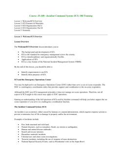 Course: IS-100 - Incident Command System (ICS) 100 Training