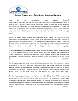 Federal Government of the United States and Tyranny