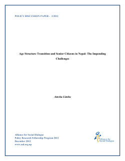 Age Structure Transition and Senior Citizens in Nepal