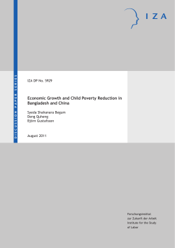 Economic Growth and Child Poverty Reduction in Bangladesh and