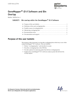 GeneMapper&reg; ID-X Software and Bin Overlap User Bulletin (Pub