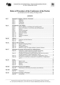 Rules of Procedure of the Conference of the Parties