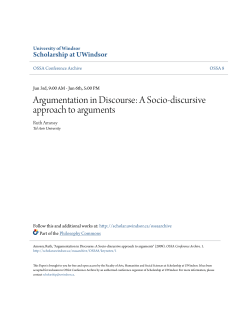 Argumentation in Discourse: A Socio