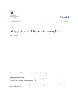 Moqapi Selassie: Dub poetry in Birmingham - Research Online