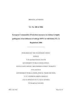 S.I. No. 480 of 2006 European Communities (Protection measures in