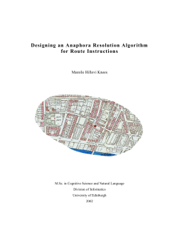 Designing an Anaphora Resolution Algorithm for Route Instructions