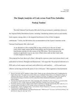 The Simple Analytics of Cash versus Food Price Subsidies
