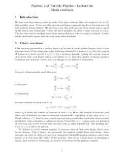 Nuclear and Particle Physics - Lecture 24 Chain reactions 1