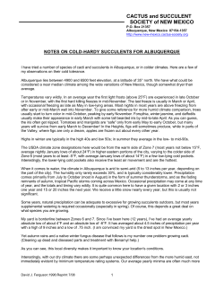 Notes on Cold-Hardy Succulents for Albuquerque