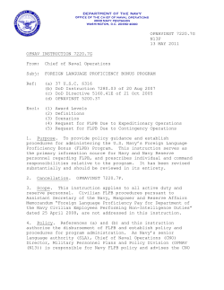 FOREIGN LANGUAGE PROFICIENCY BONUS PROGRAM