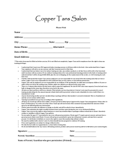 Client Form - Copper Tans Salon