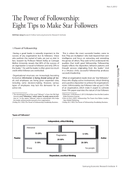 The Power of Followership: Eight Tips to Make Star Followers