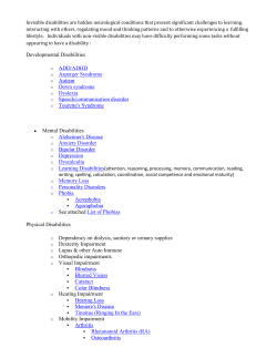 Invisible disabilities are hidden neurological conditions