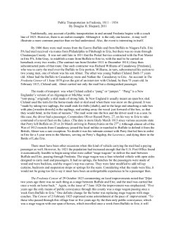 Public Transportation in Fredonia, 1811 &ndash; 1934 By Douglas H