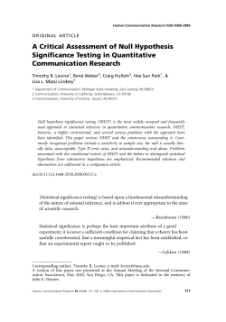 A Critical Assessment of Null Hypothesis Significance Testing in