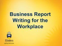 Business Report Writing for the Workplace