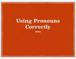 Pronoun Usage Review - Norwell Public Schools