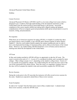 AP US History - Jasper City Schools