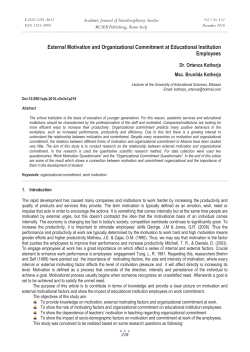 External Motivation and Organizational Commitment at Educational