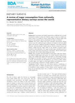 A review of sugar consumption from nationally