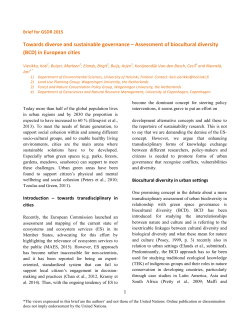 Towards diverse and sustainable governance – Assessment of