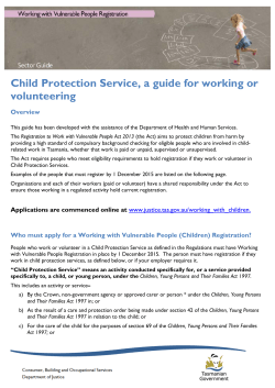 Child Protection Service, a guide for working or volunteering (PDF