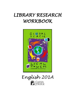 LIBRARY RESEARCH WORKBOOK English 201A