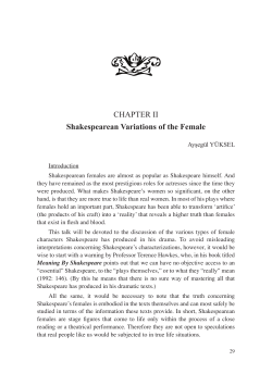 CHAPTER II Shakespearean Variations of the Female