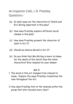 An Inspector Calls, JB Priestley Questions