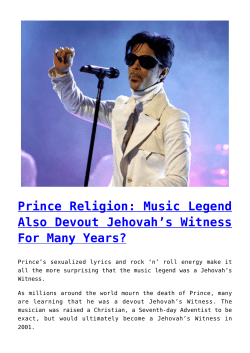 Prince Religion: Music Legend Also Devout - e