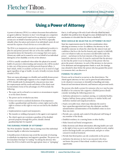 Using a Power of Attorney