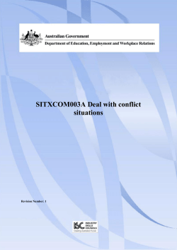 SITXCOM003A Deal with conflict situations